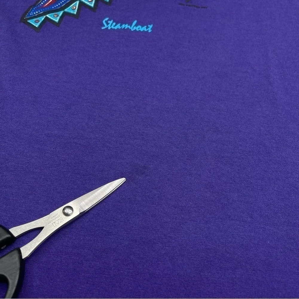 Vintage Gildan Tee Horse Equestrian Tribal Feather Purple Western Southwest - Picture 10 of 13